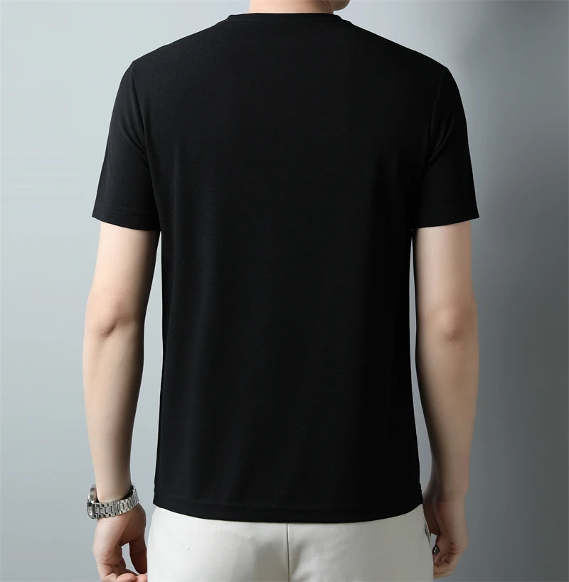 Men’s Solid V-Neck Short-Sleeve Casual T-Shirt – Multiple Colors
