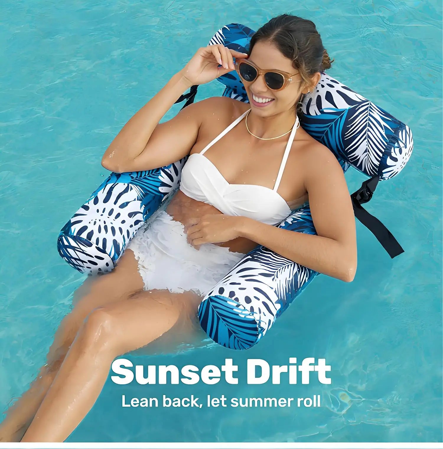 Adult Inflatable Lounger Portable Pool Float Chair Recliner for Relaxation at Swimming Pool, Lake & Beach