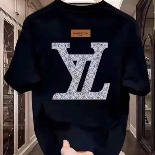 Louis Vuitton Monogram Logo T-shirt – Stylish Casual Wear for Men | Black & White Options