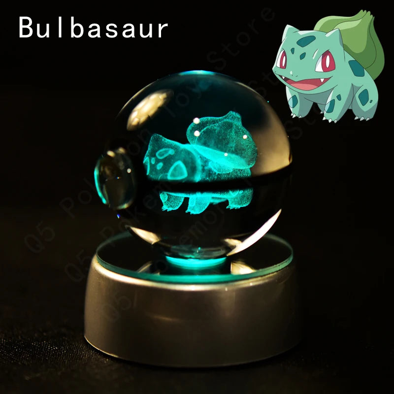 Potdemiel 3D Pokémon Crystal Ball 5cm with LED Lamp Base