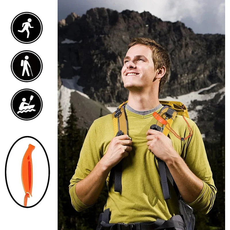 1PC Orange Emergency Safety Whistle with Reflective Lanyard for Camping, Hiking, Kayaking and Fishing