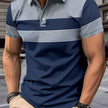 The 2025 summer new men's POLO shirt features a casual fashionable comfortable soft and breathable 3D striped pattern print