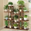 Large Multi-Tier Plant Stand – Brown Staggered Flower Pot Display Rack
