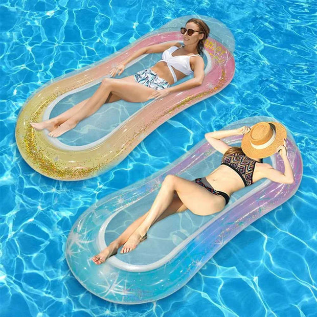 Inflatable Adult Swimming Pool Lounge Chair Floating Boat - Large Beach Daylight Bath Floating Raft Daylight Bath Lounge Water Floating Row, High-Looking Swimming Pool Floating Tube