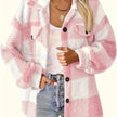 Plaid Fleece Button-Down Shirt Jacket