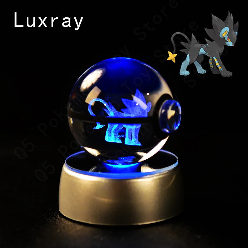 Potdemiel 3D Pokémon Crystal Ball 5cm with LED Lamp Base