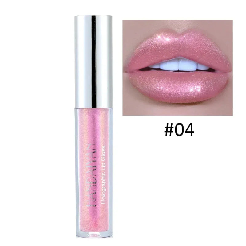 6 Colors Laser Holographic Lip Gloss – Mermaid Glitter Waterproof Metallic Liquid Lipstick