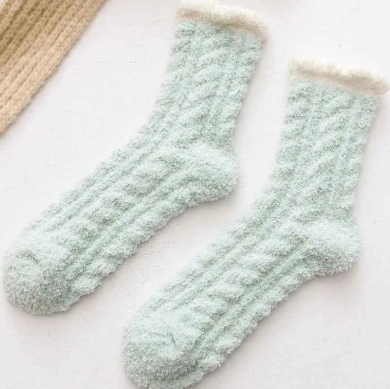 5 Pairs fashionable Floor Socks Thickened warm Socks Women Medium Sleeve Comfortable Warmth Winter Socks