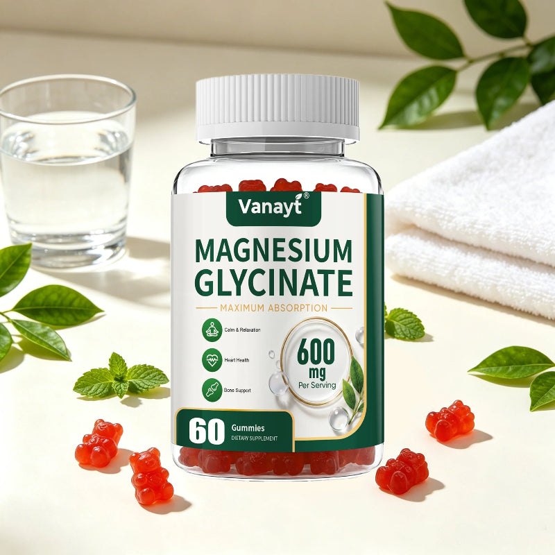 Magnesium Glycinate 600mg Per Serving with Black Pepper, Vitamin D3 & B6 – Muscle, Joint, Nerve & Nighttime Relaxation Support