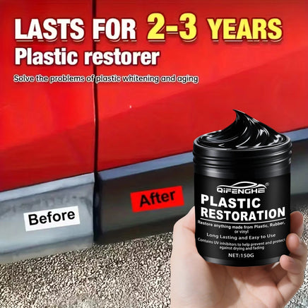 Car Plastic Restorer Polish Paste 150g – Long Lasting Gloss & Protection for Tires, Interior & Bumper Care
