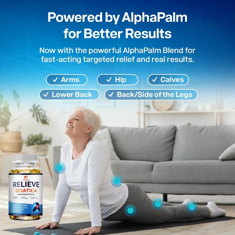 Relieve Sciatica Capsules - Helps Relieve Joint Pain Supports Daily Nervous System, Bone & Nerve Health Balances Inflammation
