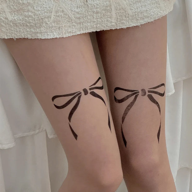 Bow Pattern Tights – Stylish & Elegant Legwear for Women