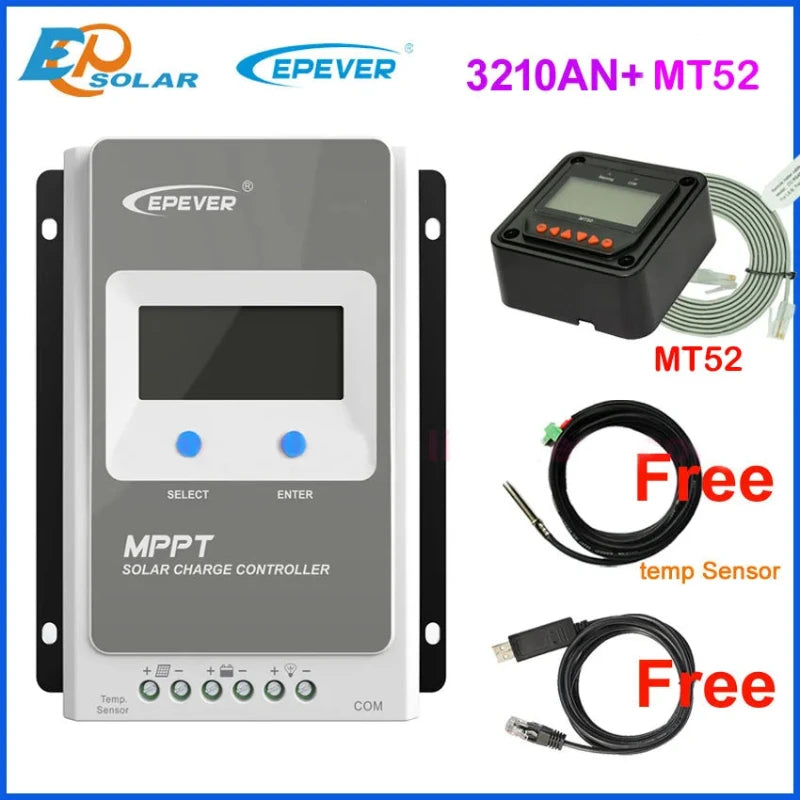 EPEVER Tracer MPPT Solar Charge Controller 10A 20A 30A 40A 12V/24V Solar Battery Regulator