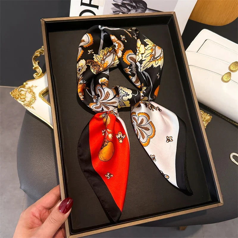 Women’s Luxury Print Neckerchief Scarf for Hair Neck and Handbag