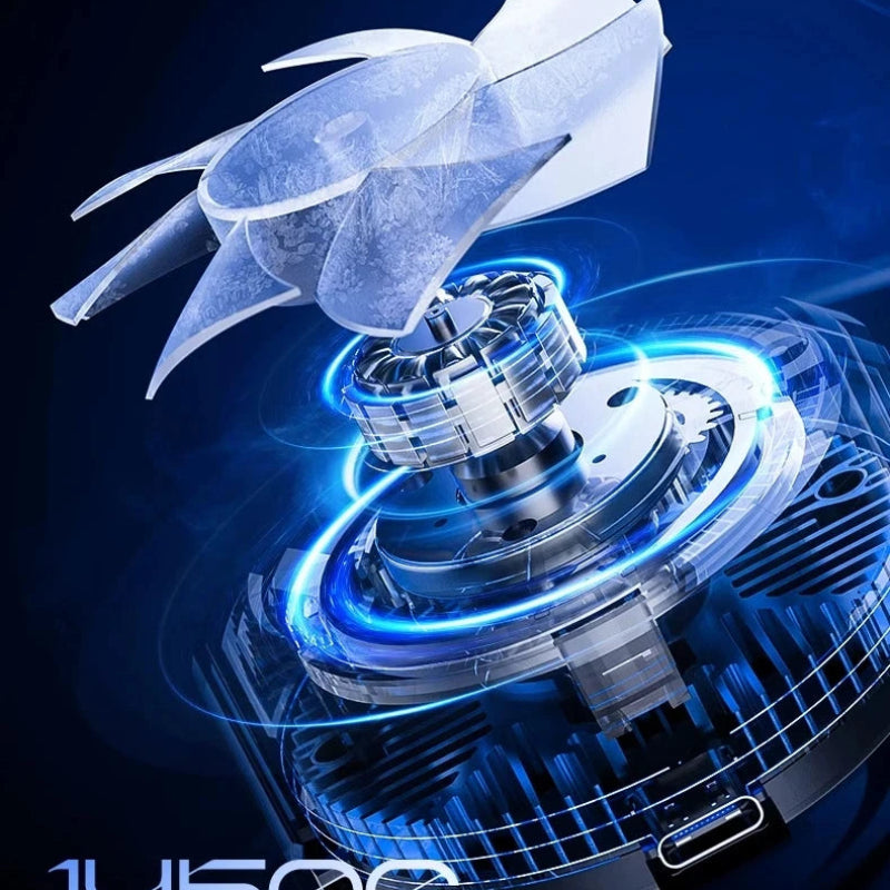 Rechargeable Waist Clip Cooling Fan with 150 Speeds, Digital Display, LED Light and Power Bank
