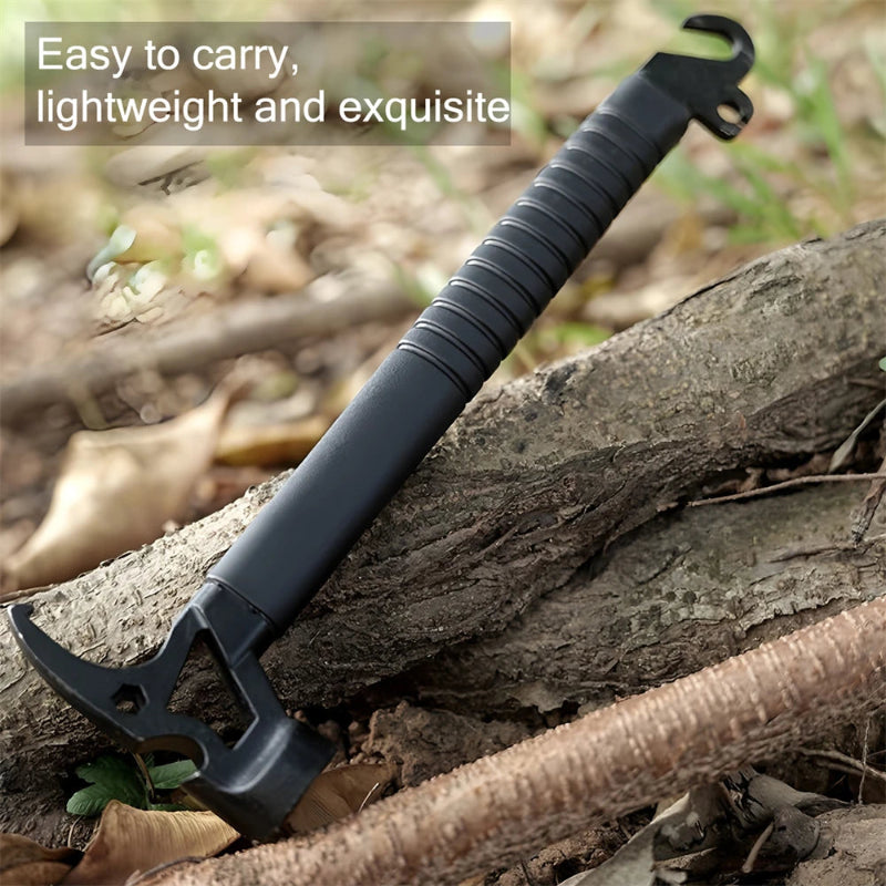 1/6/7-Piece Stainless Steel Multifunctional Camping Hammer and Tent Peg Set with Stake Puller