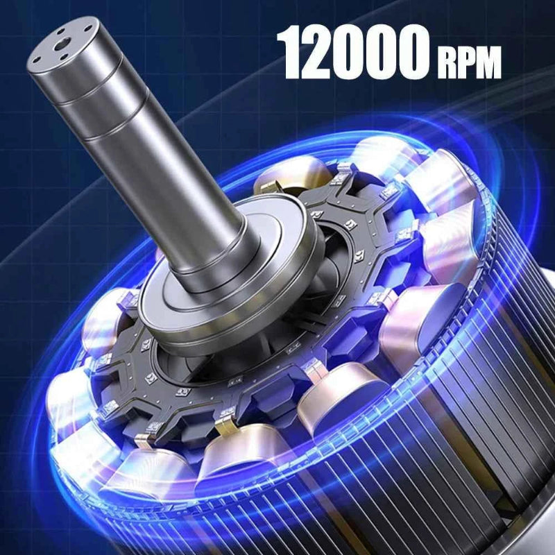 Rechargeable Waist Clip Fan 30000mAh 7 Speed 11000RMP Strong Airflow Personal Fan for Hiking Camping Travel Electric Cooling Fan