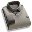 Men's Fleece Lined Polo Collar Pullover Sweater Two Piece Style Winter Casual Top