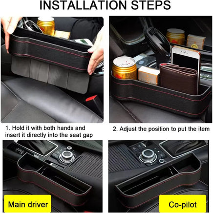 1 Set PU Leather Car Seat Gap Storage Box Universal Organizer