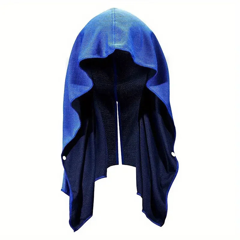 Cooling Hoodie Towel UPF50+ Sun Protection – Quick Drying Cooling Head & Neck Wrap for Sports, Gym & Outdoor Activities