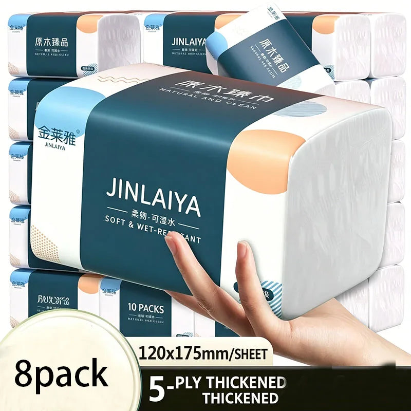 Wood Pulp Facial Tissues 4/6/8 Packs – Soft Disposable Napkins for Home & Office