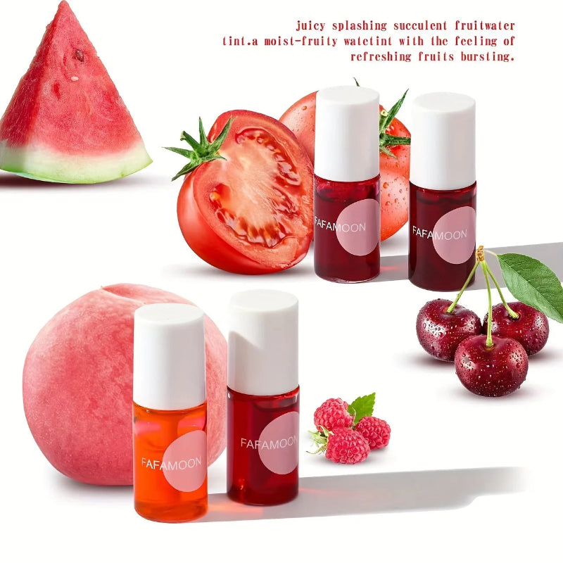 Fruity Lip Tint Water Gloss – Moisturizing Waterproof Liquid Lipstick with High Pigment Long-Lasting Color