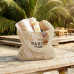 PARIS MILANO Women’s Woven Grass Mesh Tote Bag