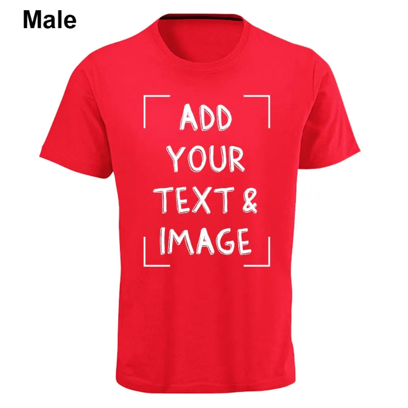Add Your Text & Image Customizable Crew Neck Short Sleeve T-Shirt