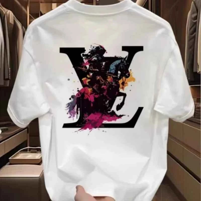 Louis Vuitton Floral Logo T-shirt – Stylish Casual Wear for Men | Black & White Options