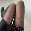 1 Piece Heart Print Black Sheer Pantyhose, Spring Summer Ultra-Thin Tights for Women, Sexy Slimming, Anti-Snag & Breathable, Int