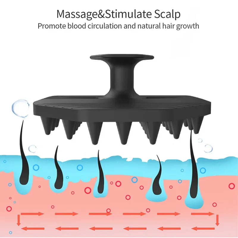 Shampoo Brush Silicone Scalp Massager – Soft Hair Washing Brush for Deep Cleaning