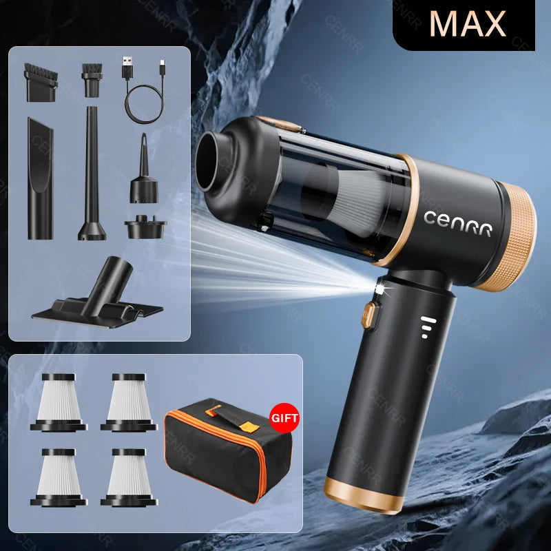 CENRR 2026 Mini Car Vacuum Cleaner 998000Pa Cordless Powerful Handheld Vacuum & Blower