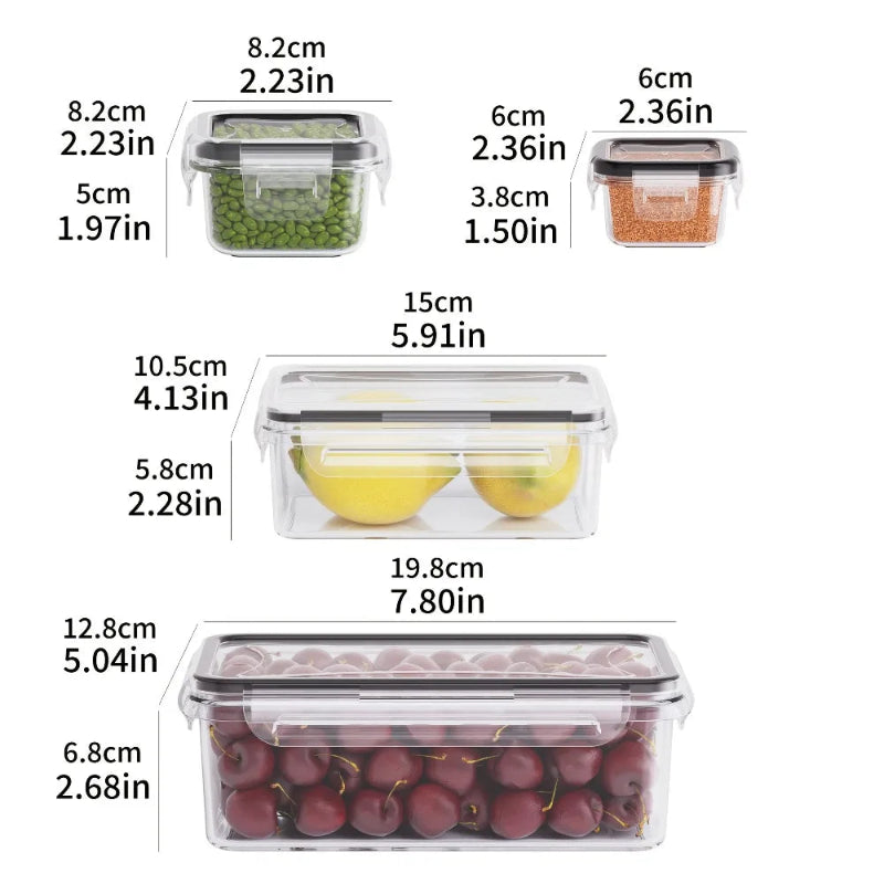8-Piece BPA-Free Airtight Food Storage Containers with Locking Lids