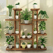 Large Multi-Tier Plant Stand – Brown Staggered Flower Pot Display Rack