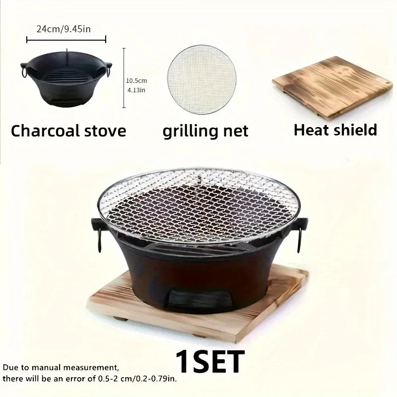 KL1 Cast Iron Charcoal & Alcohol Stove Portable Outdoor Cooking Stove for Camping, Picnic, BBQ & Preppers Gear
