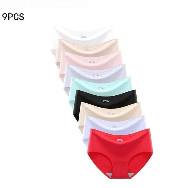 9-Piece Women’s Seamless Underwear Set – Comfortable Multi-Color Panties