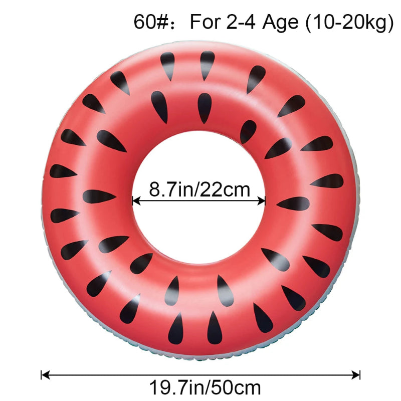 Watermelon Inflatable Swim Ring – Fun Pool Float for Kids & Adults