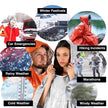 Portable Outdoor Emergency Rain Poncho with Mylar Blanket Liner Thermal Poncho Waterproof Wind Resistant for Camping Emergencies
