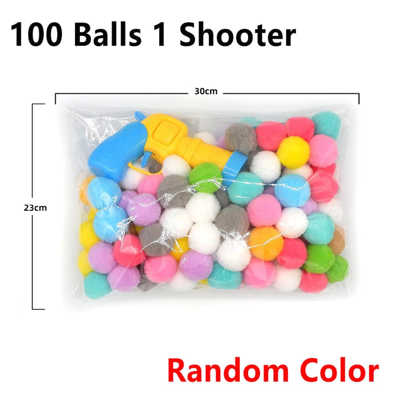 Interactive Cat Toy Shooting Gun with Plush Pom Pom Balls | Funny Pet Training Toy for Cats & Kittens