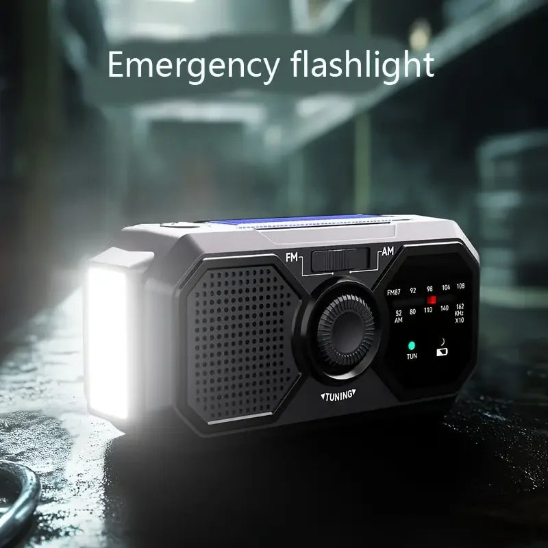 Sayin Solar Hand Crank Emergency Radio – 3500mAh Power Bank, AM/FM NOAA, LED Torch & SOS Alarm