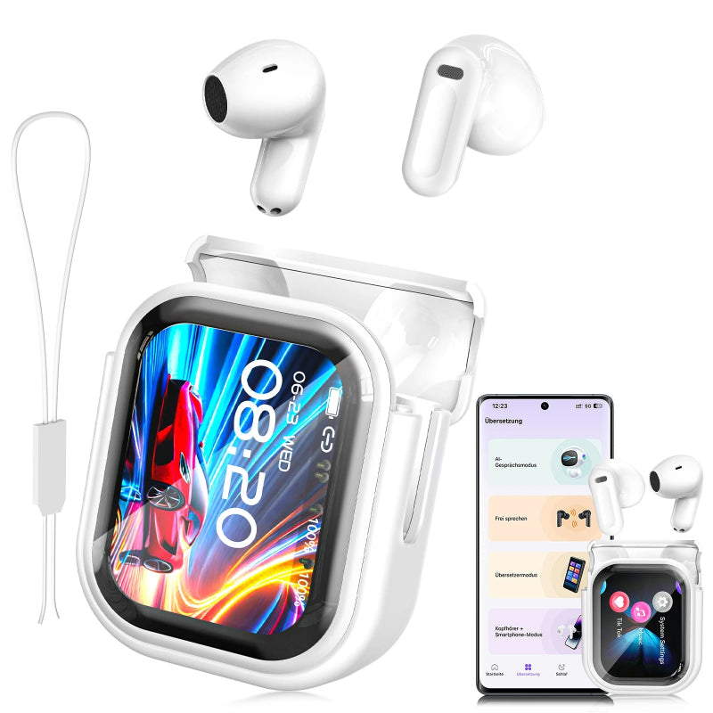 htc NE20 True Wireless Earbuds with Smart Display Charging Case & In-Ear Design