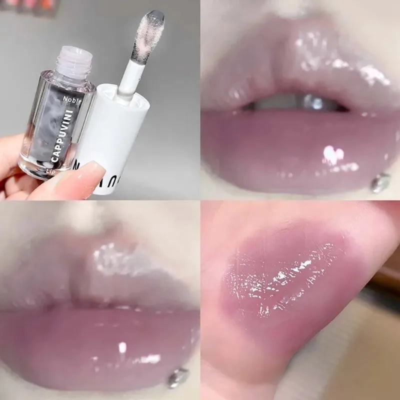 Temperature Changing Lip Gloss – Crystal Mirror Lip Glaze Plumper with Moisturizing Lip Oil Finish