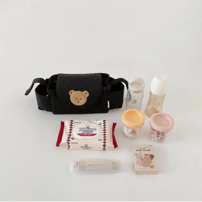 Korea Bear Mommy Bag Baby Stroller Organizer Hanging Caddy Storage Bag