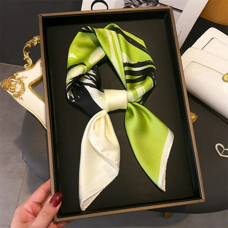 Women’s Luxury Print Neckerchief Scarf for Hair Neck and Handbag