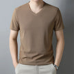 Men’s Solid V-Neck Short-Sleeve Casual T-Shirt – Multiple Colors