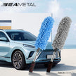 SEAMETAL Retractable Car Duster – Stainless Steel Long Handle Microfiber Dust Remover Brush for Car & Home Cleaning
