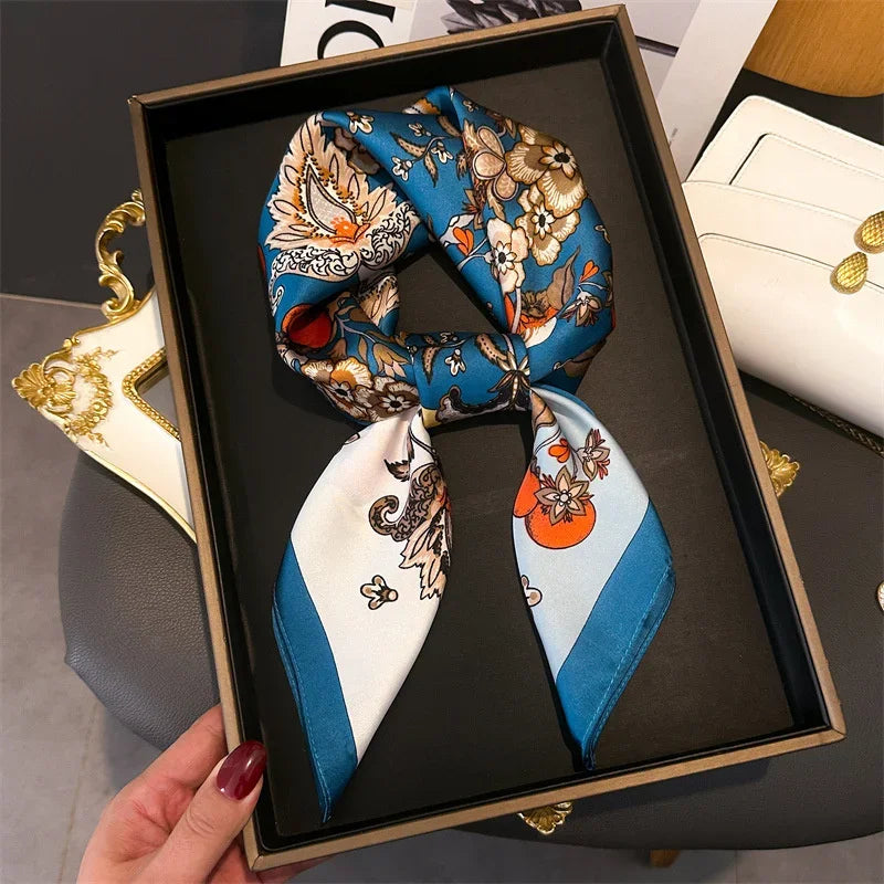 Women’s Luxury Print Neckerchief Scarf for Hair Neck and Handbag