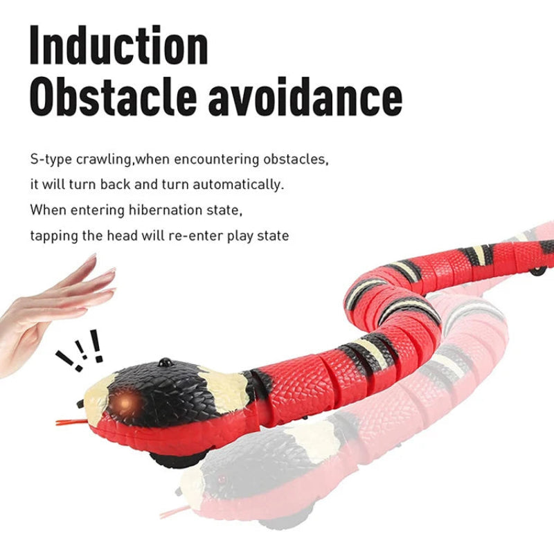 Automatic Interactive Cat Toy Snake with Smart Sensor | USB Rechargeable Moving Snake Toy for Cats