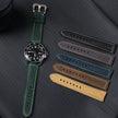 Vintage Leather Watch Strap Replacement Band with Contrast Stitching