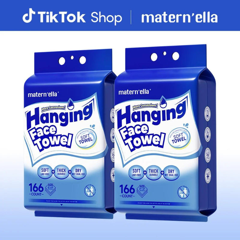 Matern'ella Hanging Face Towel – Blue Pull-Out Face Towel Pack